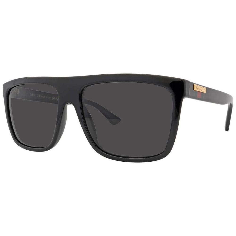 NWT Gucci GG0748S-001 Black Rectangle 59mm Sunglasses